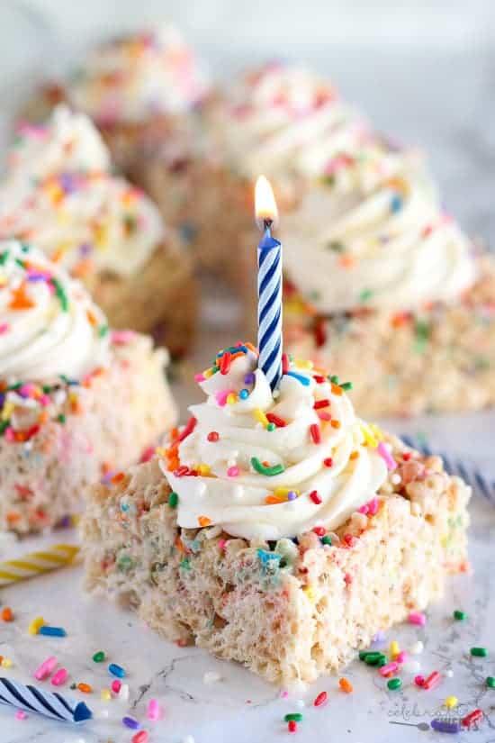 Birthday Sprinkle Rice Krispie Treats | Celebrating Sweets