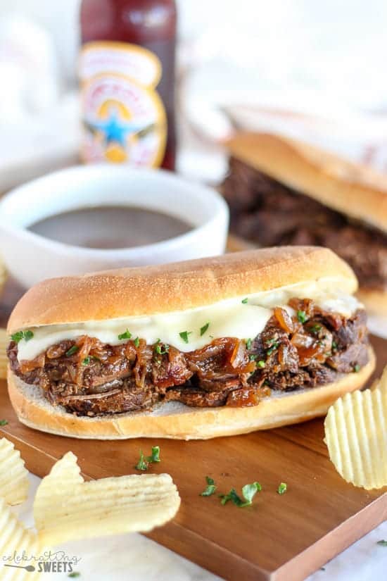 Slow Cooker French Dip Sandwich with Caramelized Onions - Skinnytaste