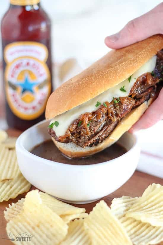 French Dip Sandwich (Slow Cooker or Instant Pot) - Celebrating Sweets