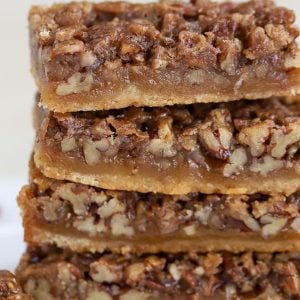 Maple Pecan Pie Bars on a white background