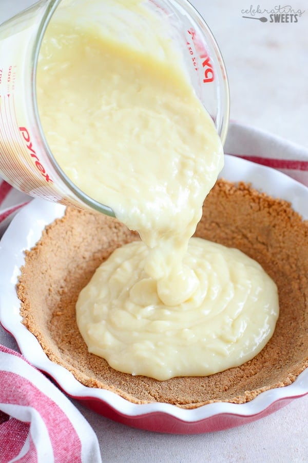 Coconut Cream Pie with a Graham Cracker Crust.