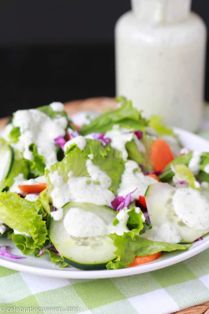 A close up of salad on a plate.