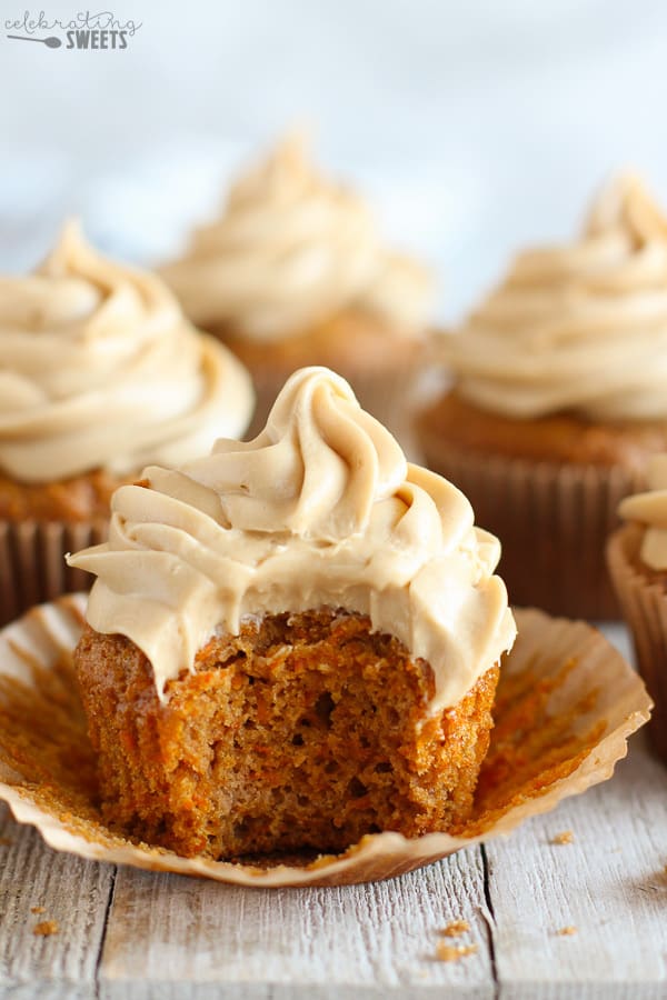 Carrot Cake Cupcake with Brown Sugar Cream Cheese Frosting