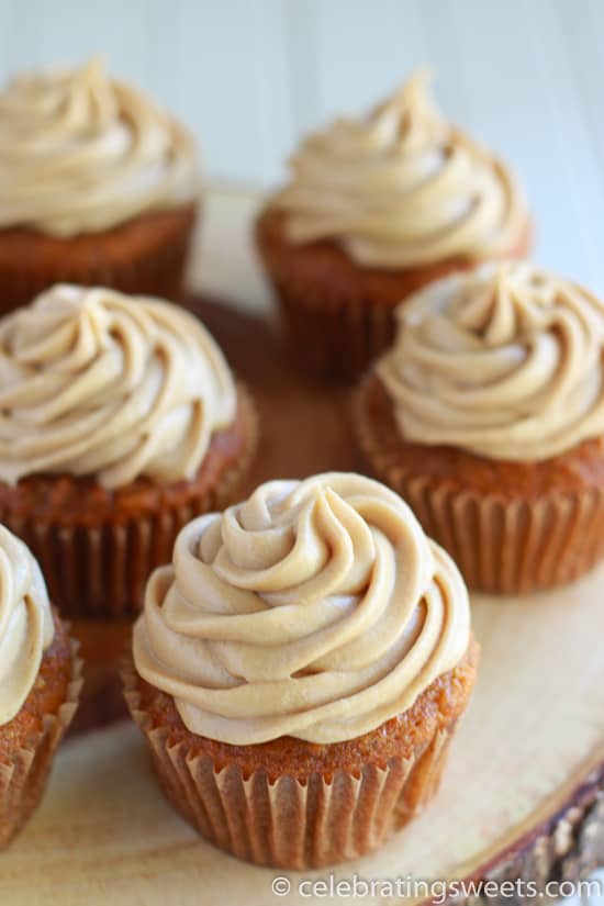 Carrot Cake Cupcakes with Brown Sugar Cream Cheese Frosting