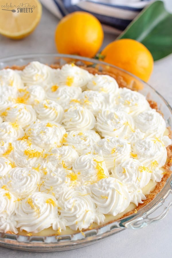 Lemon Cream Pie with Graham Cracker Crust - Celebrating Sweets