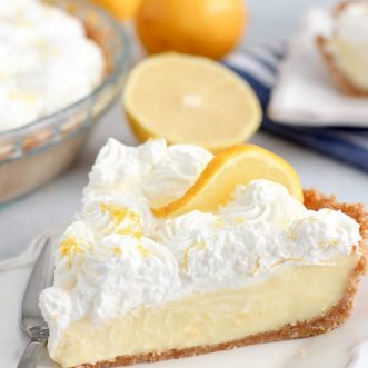 Lemon Cream Pie with Graham Cracker Crust - Celebrating Sweets