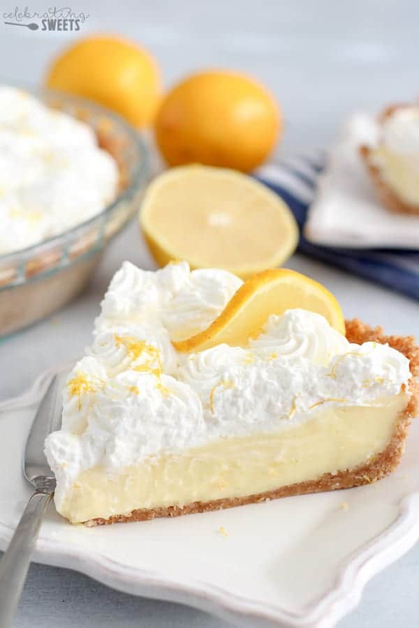 Lemon Cream Pie with Graham Cracker Crust - Celebrating Sweets