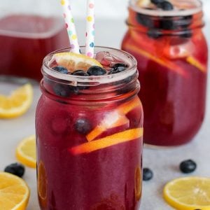 Blueberry Lemonade in a glass jar
