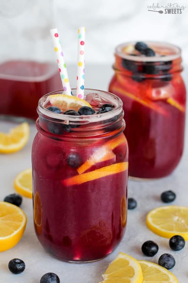Blueberry Lemonade in a glass jar