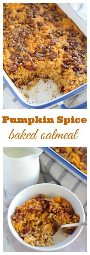 Baked Pumpkin Oatmeal - A warm and comforting make-ahead breakfast
