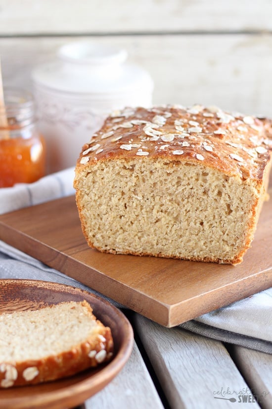 Loaf of bread on a wooden board.