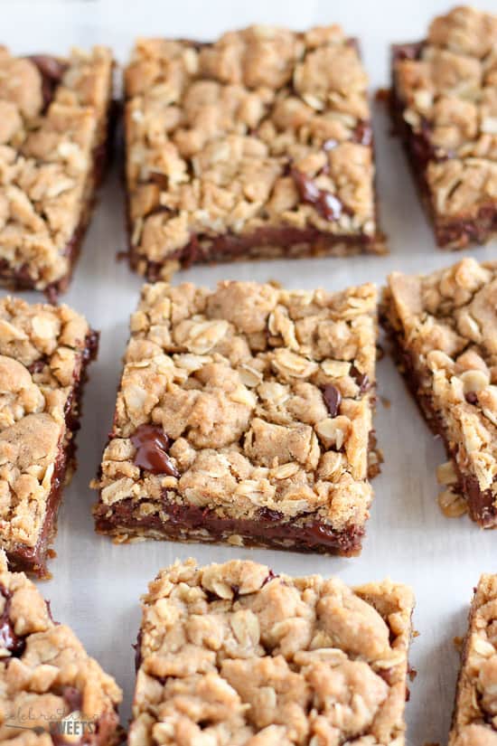 oatmeal bars filled with chocolate