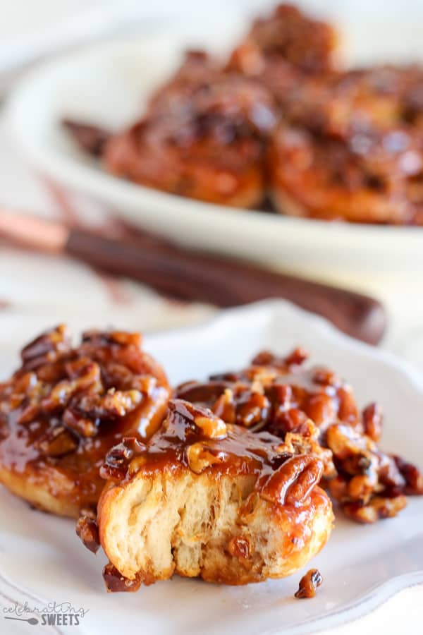Caramel sticky buns with pecans. 