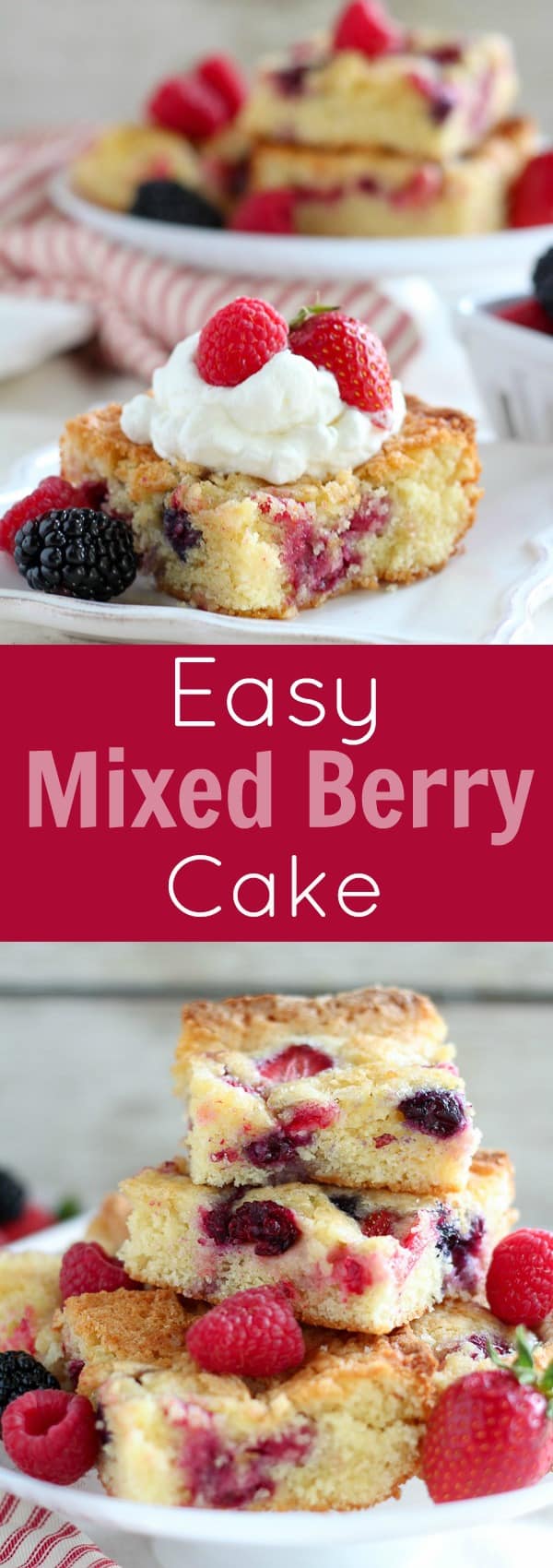 Easy OneBowl Mixed Berry Cake