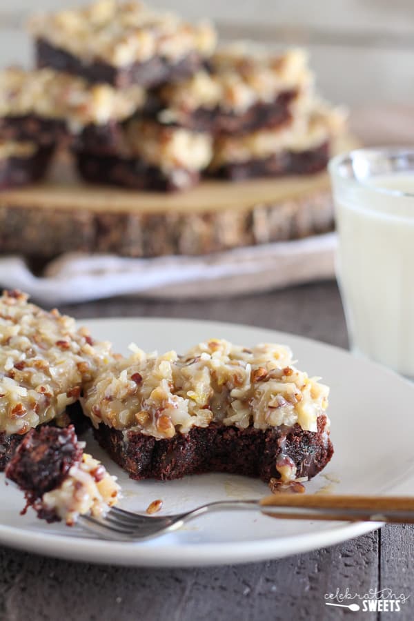 Brownies with coconut frosting. 