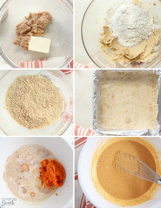 Ingredients to make pumpkin pie bars.