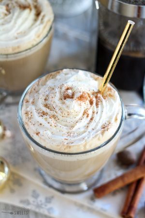 Easy Eggnog Latte - Celebrating Sweets