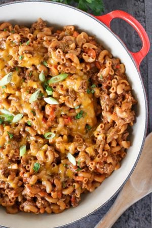 Healthy Cheeseburger Casserole - Homemade Hamburger Helper