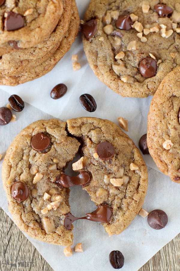 Food on a table, with Cookie and Toffee