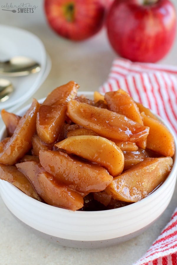 Slow Cooker Cinnamon Apples - Celebrating Sweets