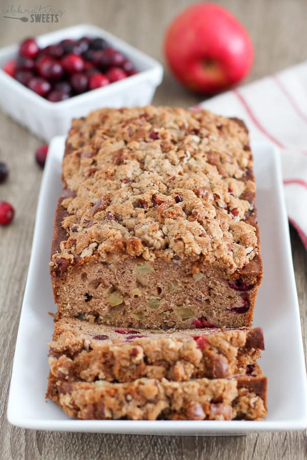 Apple Cranberry Bread - Celebrating Sweets