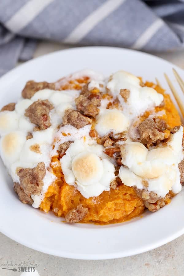 Sweet Potato Casserole With Marshmallows And Streusel Celebrating Sweets