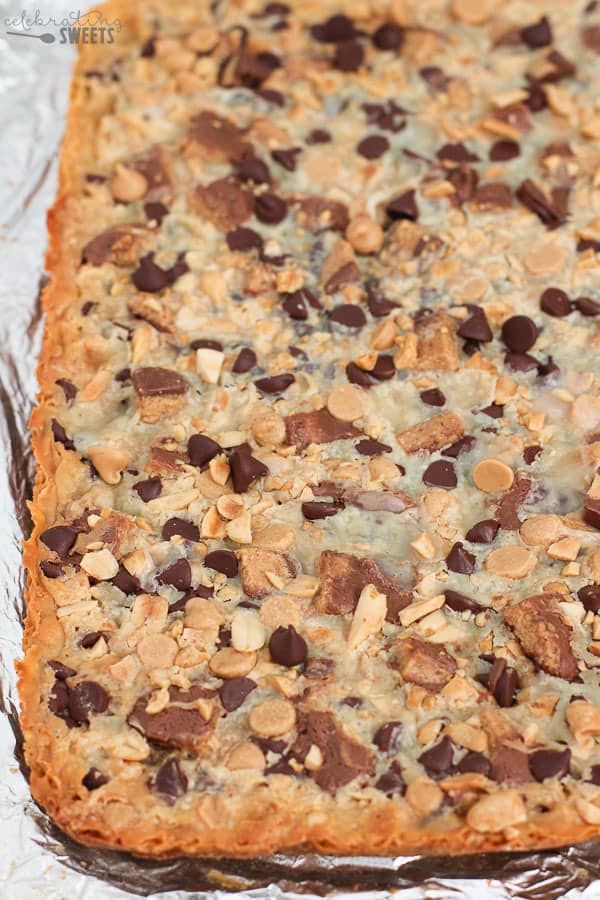 Freshly Baked Magic Cookie Bars in Pan