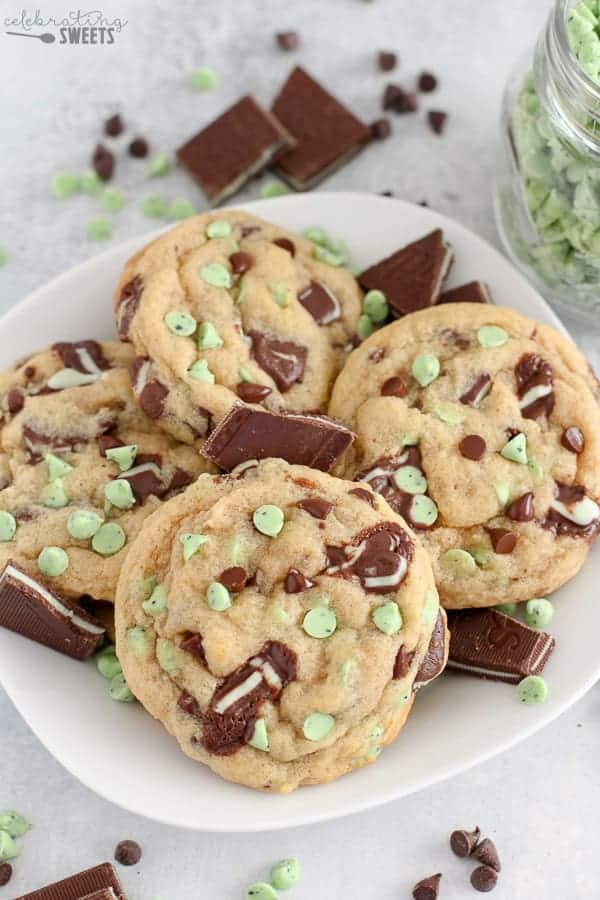 Mint Chocolate Chip Cookies Celebrating Sweets
