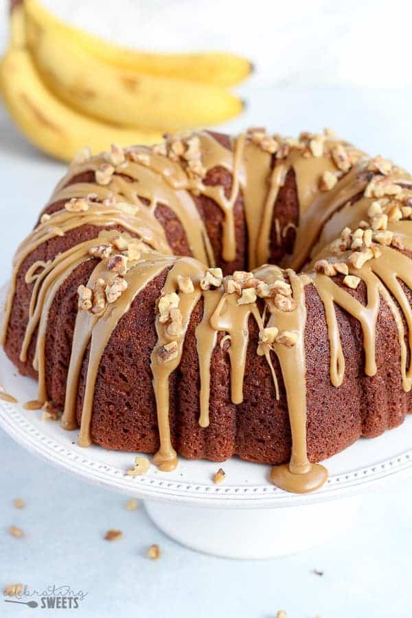 Banana Bundt Cake With Brown Sugar Glaze Celebrating Sweets