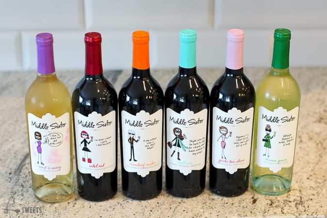 Bottles of Middle Sister wines.