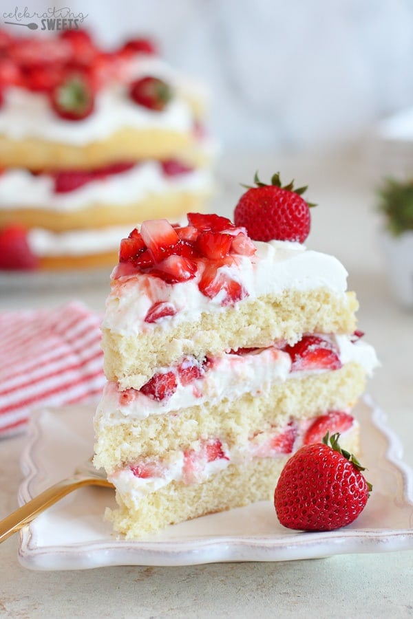 Strawberry Shortcake Cake - Celebrating Sweets