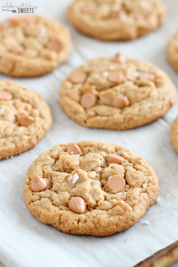Peanut Butter cookies on a baking sheet.