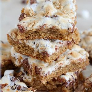 Stack of s'mores bars