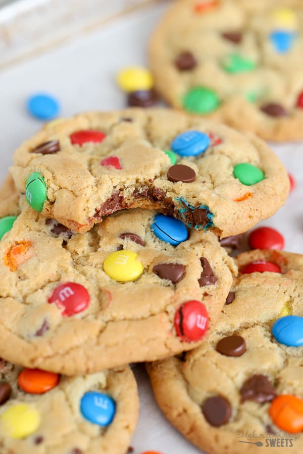 Chocolate M&M Cookies - Celebrating Sweets