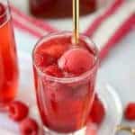 Champagne Cocktails with raspberries