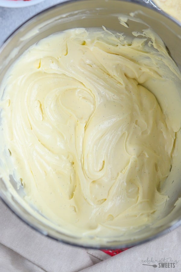 Creamy lemon filling in a large bowl.