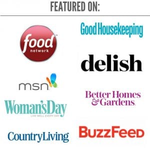 Logos for food network, good housekeeping, delish, msn woman's day, country living buzzfeed