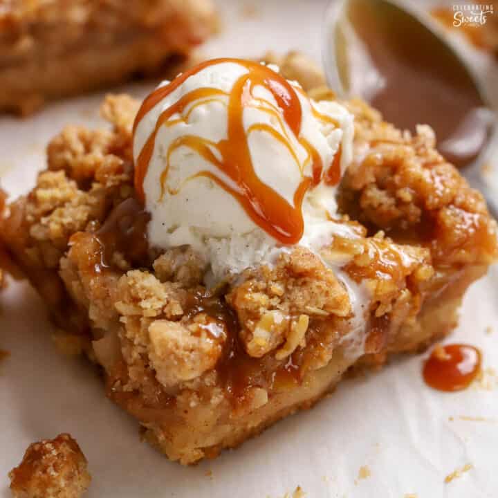 Caramel Apple Crumb Bars - Celebrating Sweets