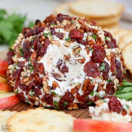 Dried Cherry Pecan Cheese Ball Recipe - Celebrating Sweets