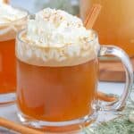 Hot Buttered Rum topped with whipped cream.