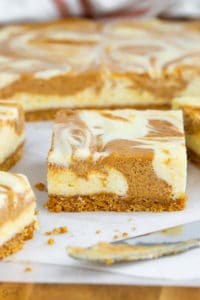 Pumpkin Cheesecake Bars - Celebrating Sweets
