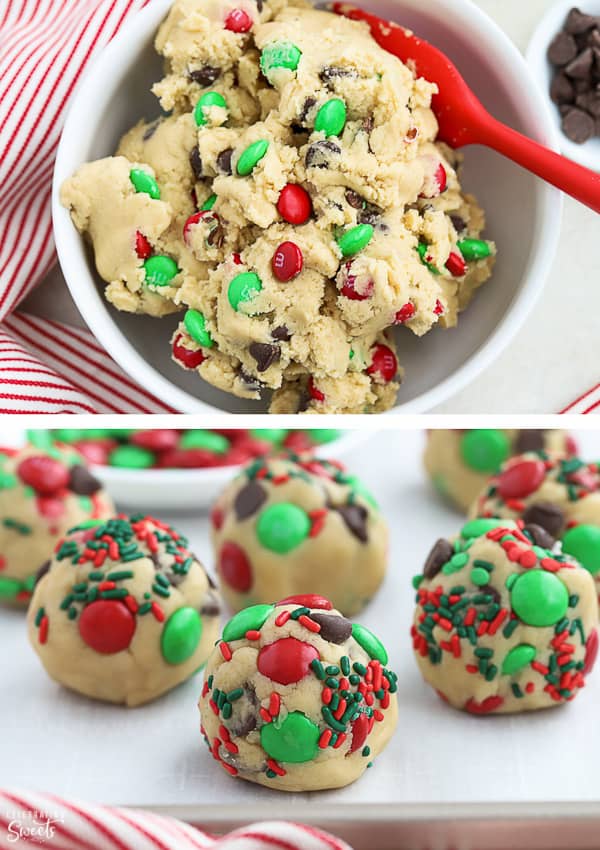 christmas cookies with m&ms and sprinkles