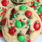 Cookies with red and green M&M's