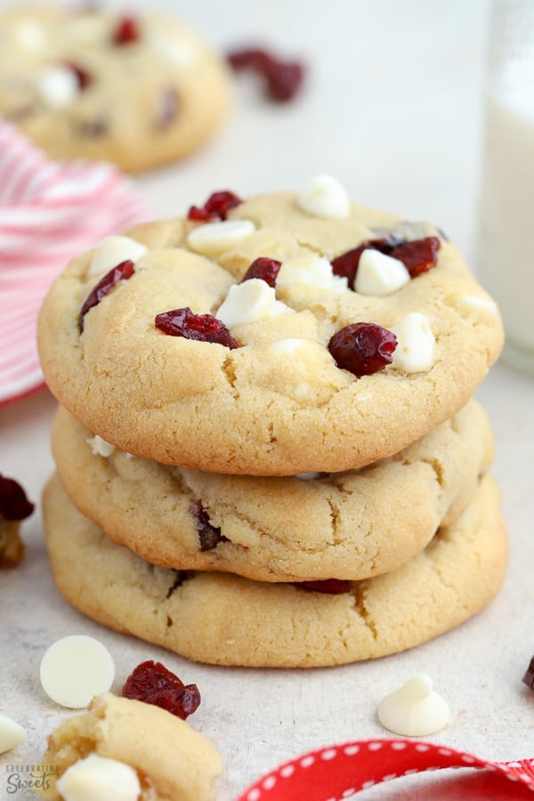 White Chocolate Chip Cranberry Sugar Cookies - Whiskful Cooking