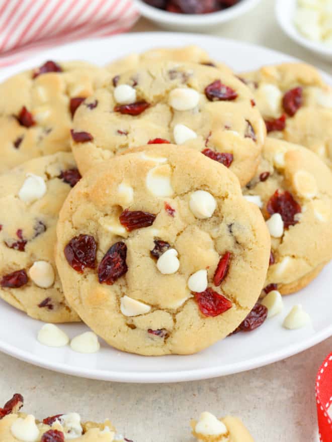 White Chocolate Cranberry Cookies - Celebrating Sweets