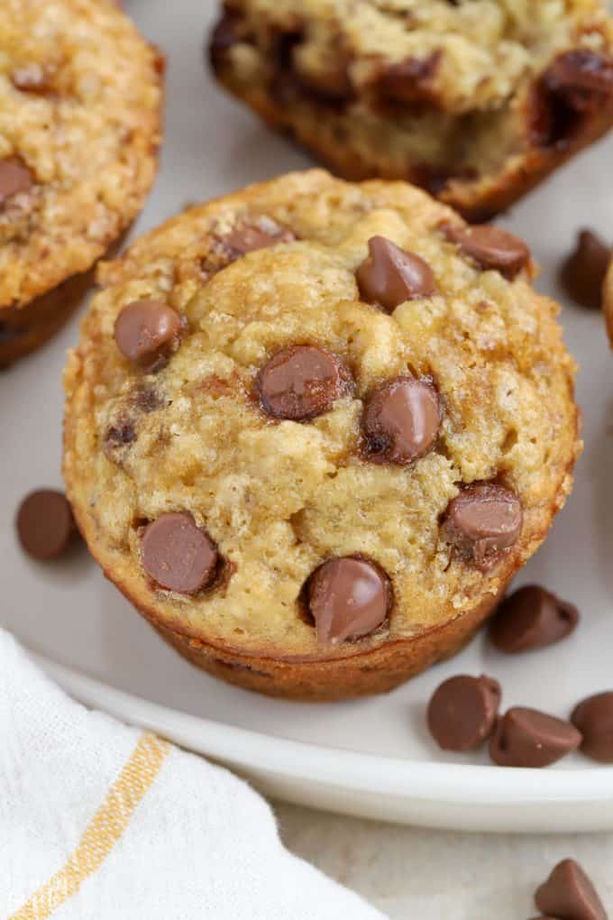 Banana Chocolate Chip Muffins (Fast & Easy) - Celebrating Sweets