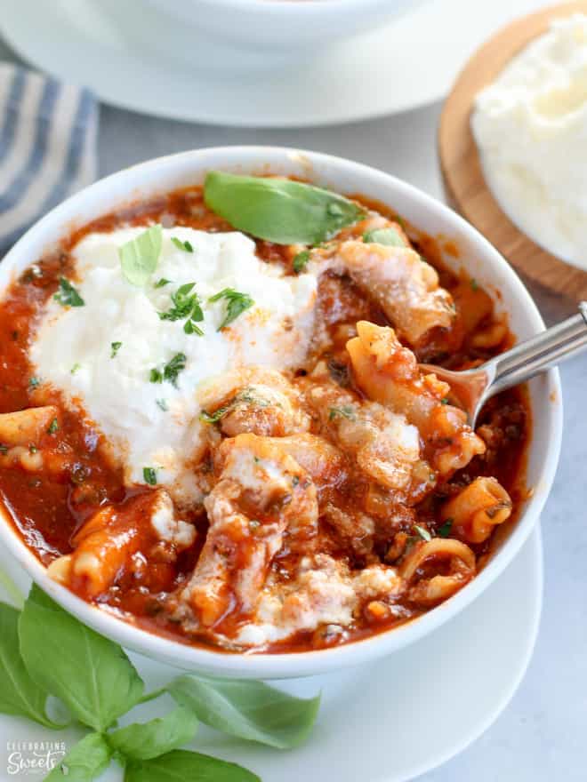 Lasagna Soup - Celebrating Sweets