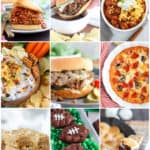 Collage of recipes for Super Bowl Sunday
