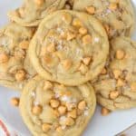 Plate filled with butterscotch cookies.