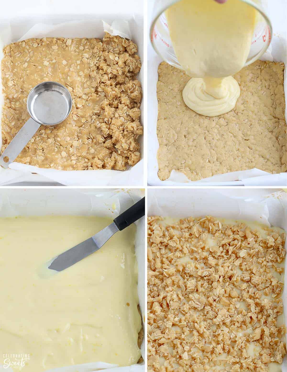 Step by step how to make lemon crumb bars